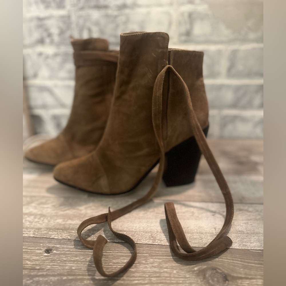 RAYE | Brown Suede Lace Ankle Elsa Bootie - Picture 10 of 12